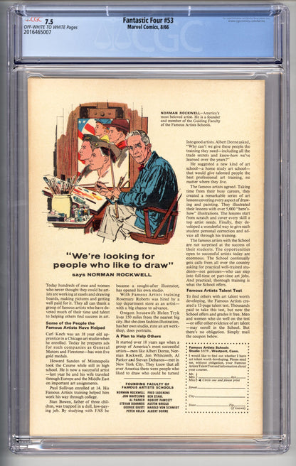 Fantastic Four #53  CGC 7.5  1st appearance of  Klaw  Origin of the Black Panther