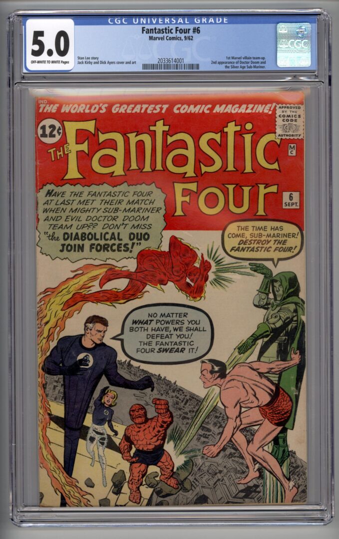 Fantastic Four #6  CGC 5.0  1st Marvel villain team-up