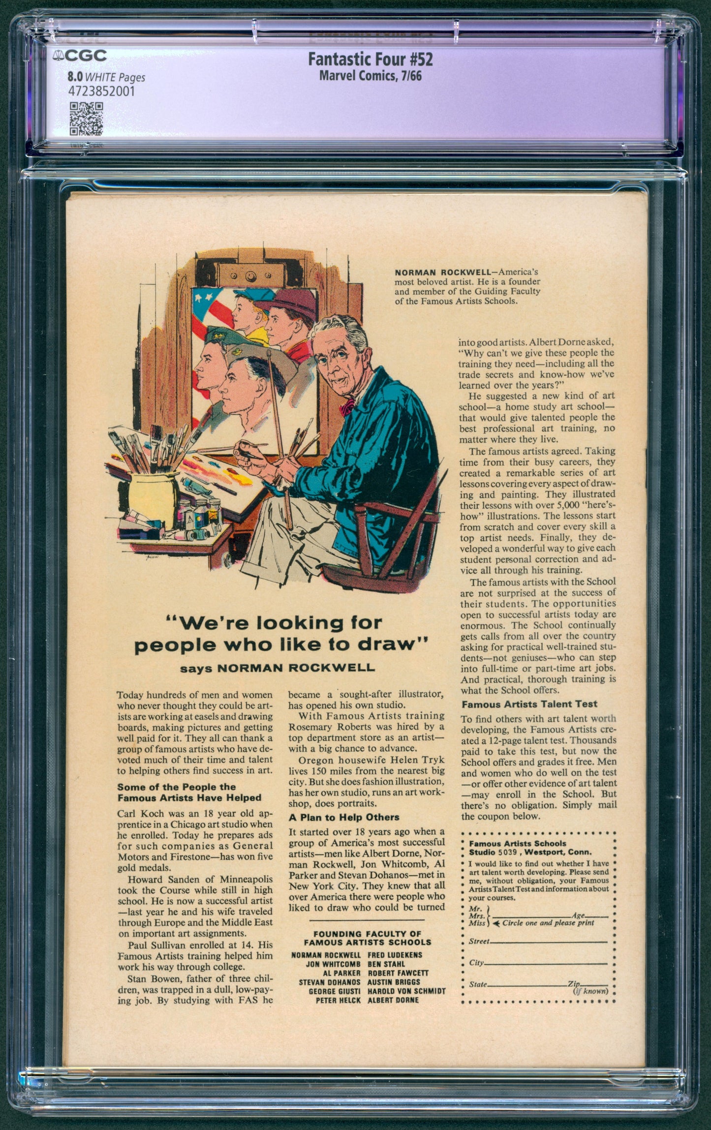Fantastc Four #52 CGC 8.0 1st App. of the Black Panther