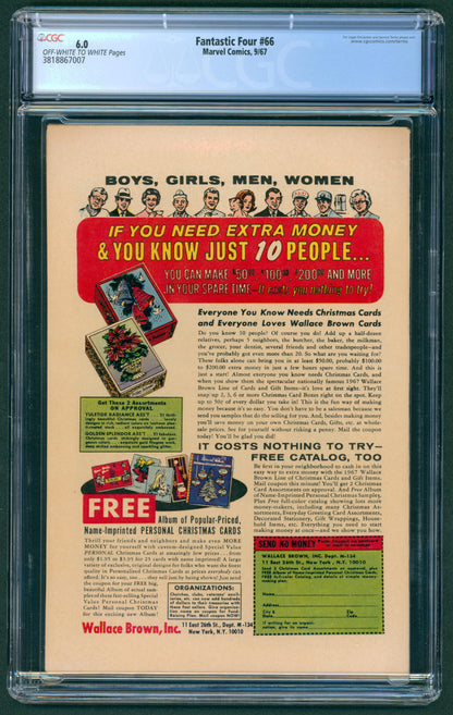 Fantastic Four #66  CGC 6.0  Origin of Him