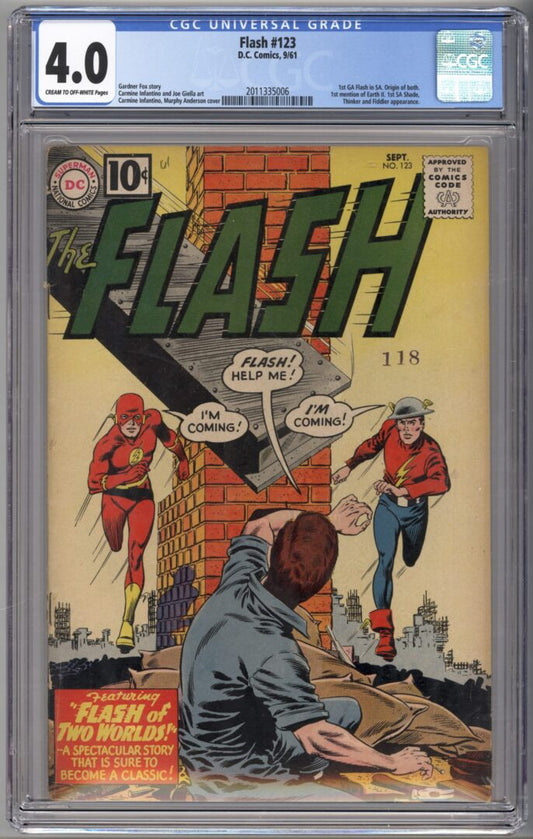Flash #123  CGC 4.0  1st Silver age appearance of the Golden age Flash