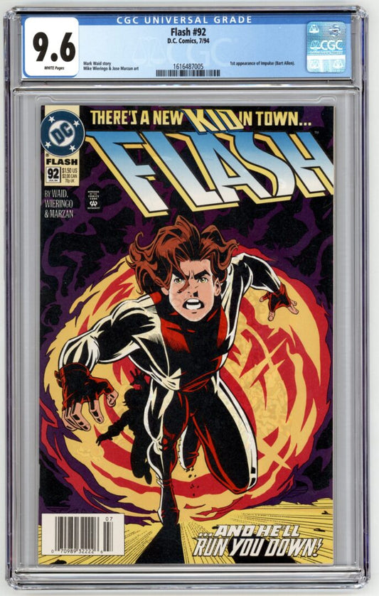 Flash #92  CGC 9.6  Newsstand Edition  1st Appearance of Impulse