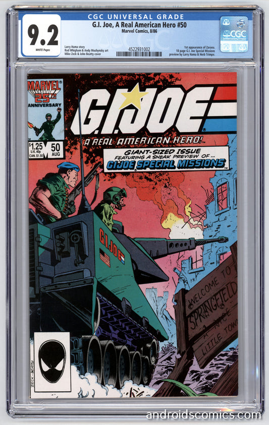 G.I. Joe #50  CGC 9.2  1st App. of Zarana
