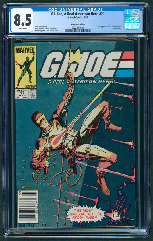 G.I. Joe #21  CGC 8.5  1st App. of Storm Shadow  Newsstand