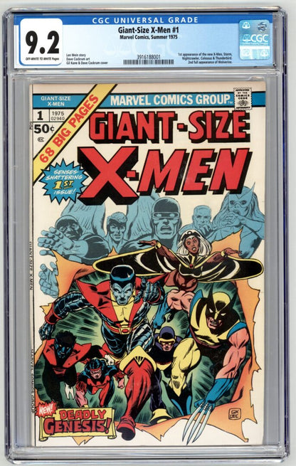 Giant Size X-Men #1  CGC 9.2 1st appearance of Storm, Nightcrawler, Colossus, and Thunderbird