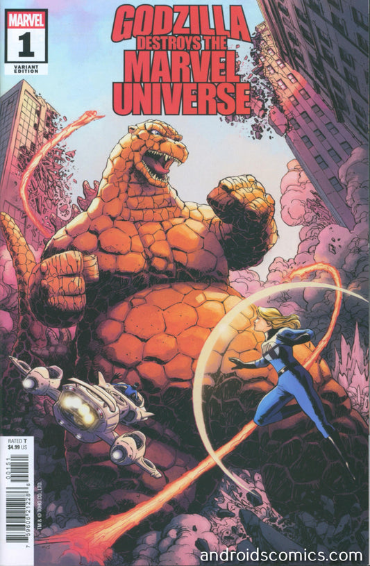 Godzilla Destroys The Marvel Universe #1 Dave Wachter Marvelized Thing-Zilla Variant