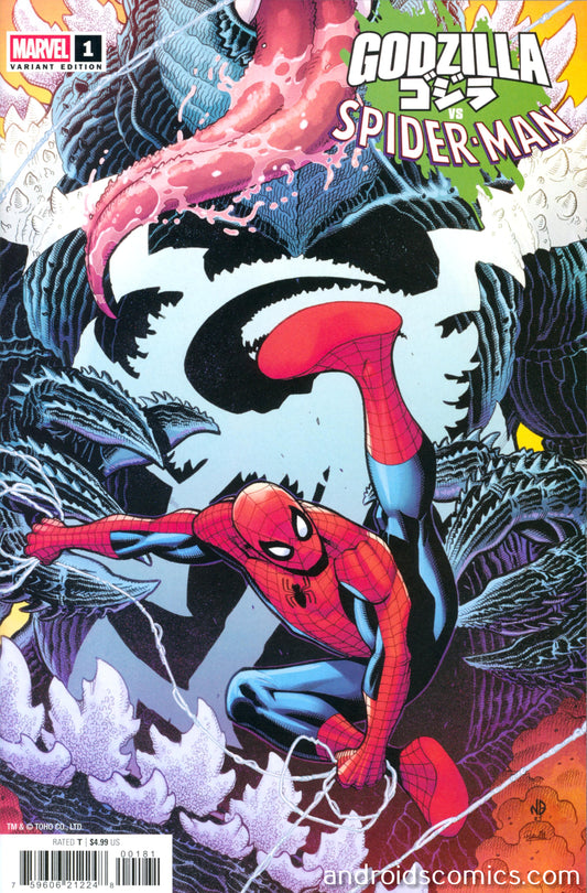 Godzilla vs. Spider-Man #1 Nick Bradshaw Venomized Godzilla Variant