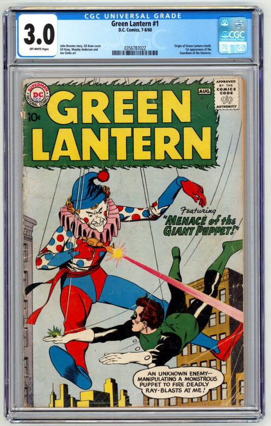 Green Lantern #1  CGC 3.0  1st appearance of the Guardians of the Universe