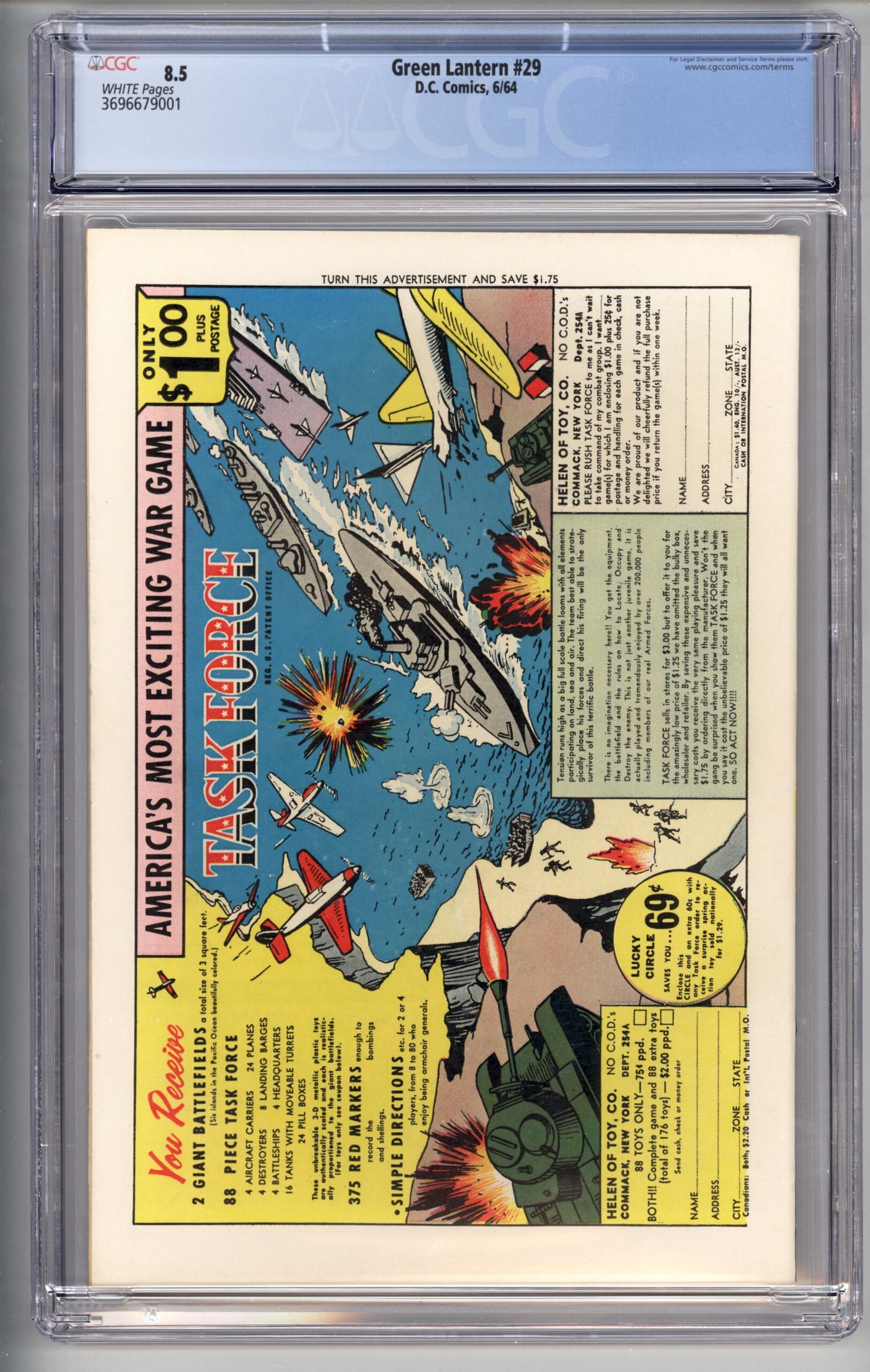 Green Lantern #29  CGC 8.5  1st appearance of Black Hand