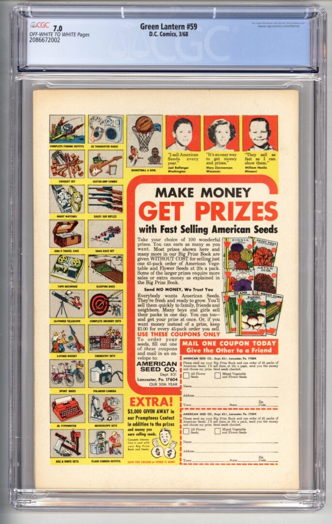 Green Lantern #59  CGC 7.0  1st appearance of Guy Gardner