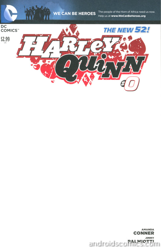 Harley Quinn #0  Blank Variant Edition