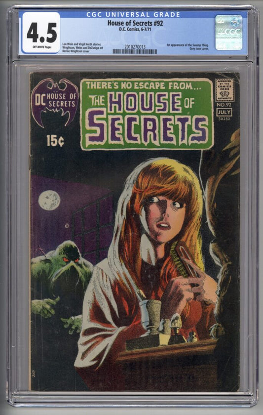 House of Secrets #92  CGC 4.5  1st appearance of Swamp Thing