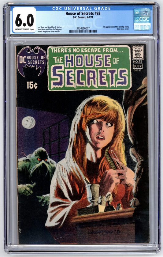 House of Secrets #92  CGC 6.0  1st appearance of Swamp Thing