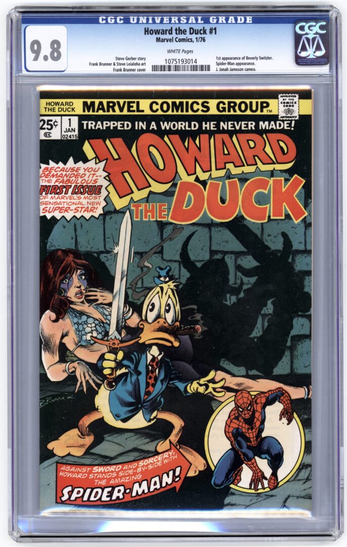 Howard the Duck #1  CGC 9.8  1st appearance of Beverly Switzler