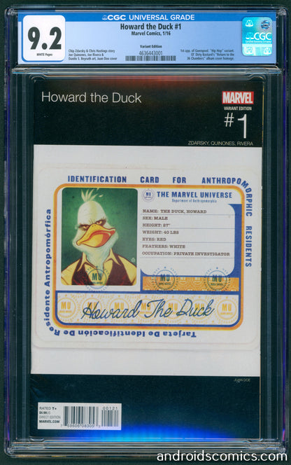 Howard The Duck #1 Doe Hip Hop Variant CGC 9.2