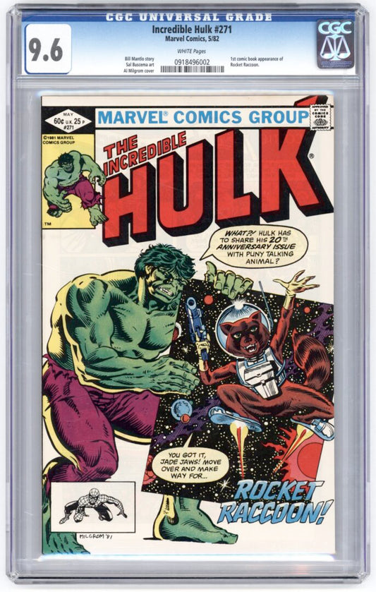 Incredible Hulk #271  CGC 9.6  1st appearance of Rocket Raccoon