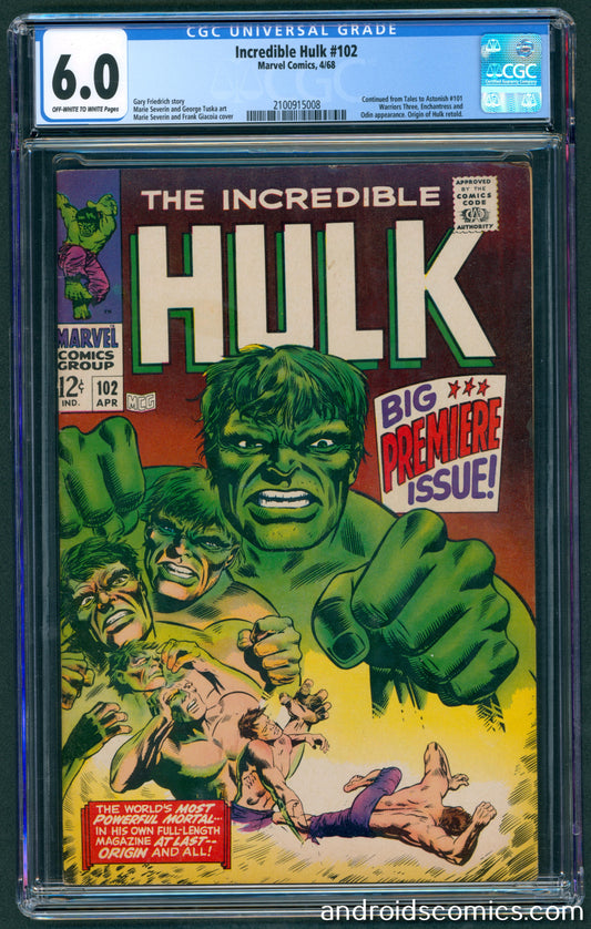 Incredible Hulk #102  CGC 6.0