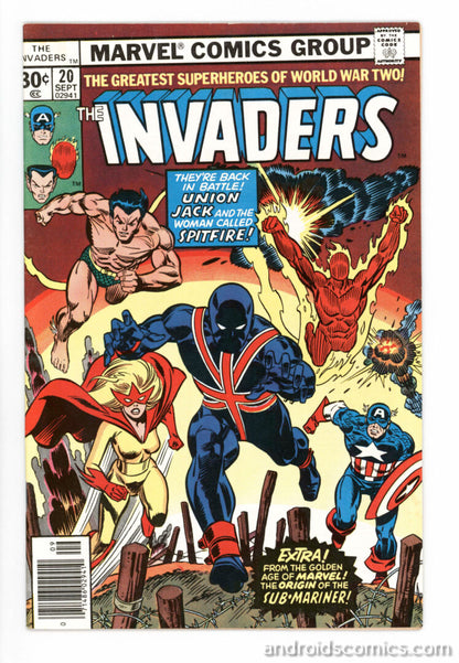 Invaders #20  FN+  1st full App. of the 2nd Union Jack