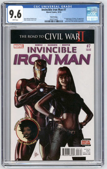 Invincible Iron Man #7  CGC 9.6  1st appearance of Riri Williams in cameo
