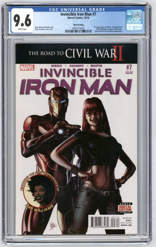 Invincible Iron Man #7  CGC 9.6  1st appearance of Riri Williams in cameo