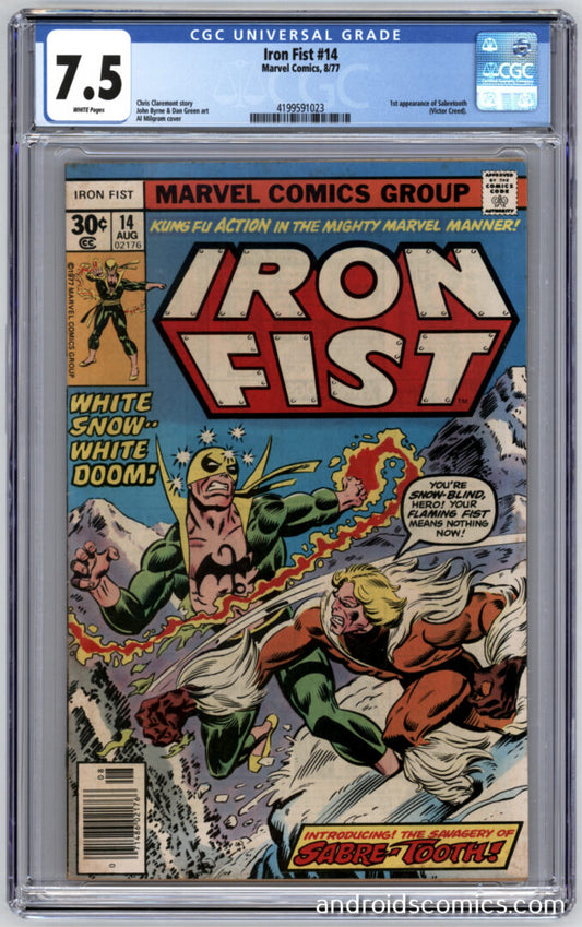 Iron Fist #14  CGC 7.5  1st App. of Sabertooth