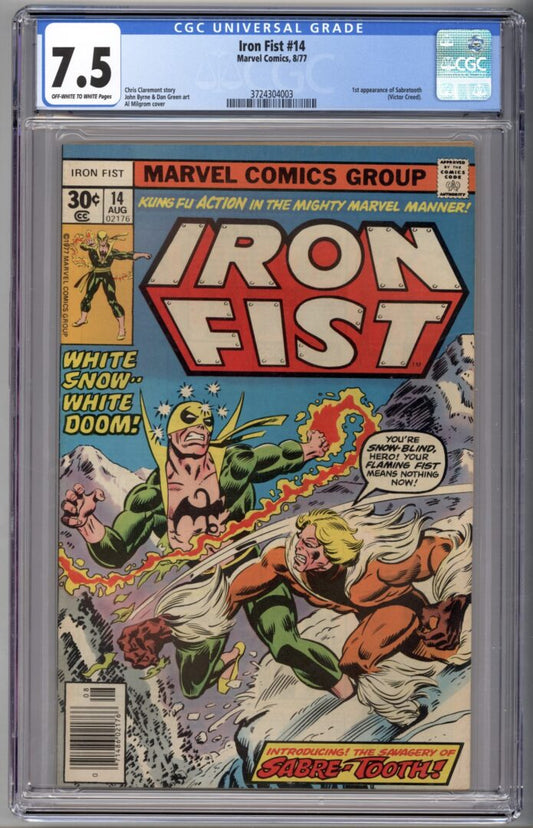 Iron Fist #14  CGC 7.5  1st appearance of Sabertooth
