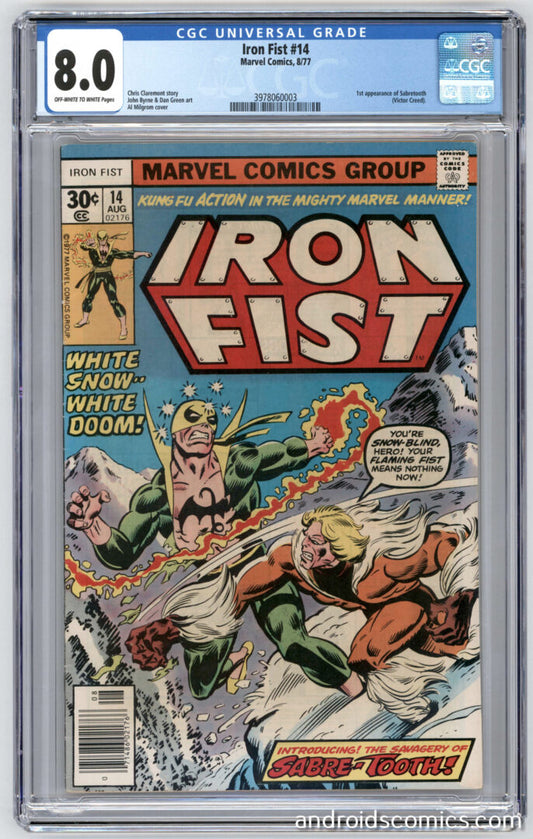 Iron Fist #14  CGC 8.0  1st App. of Sabertooth