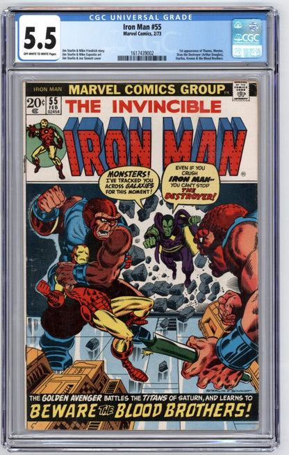 Iron Man #55  CGC 5.5  1st appearance of Thanos