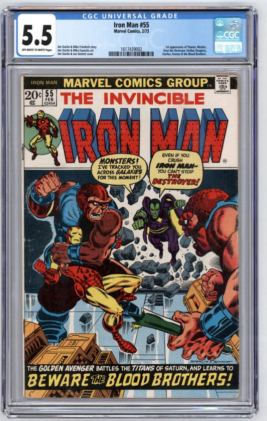 Iron Man #55  CGC 5.5  1st appearance of Thanos