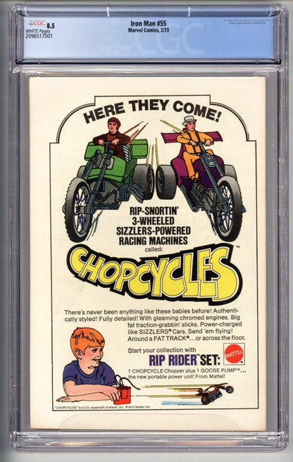 Iron Man #55  CGC 8.5  1st appearance of Thanos