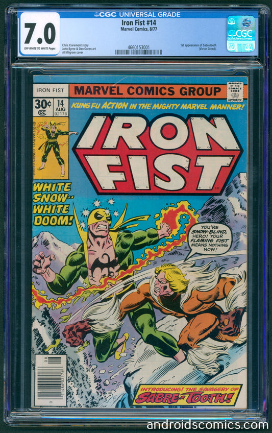 Iron Fist #14  CGC 7.0  1st App. of Sabertooth