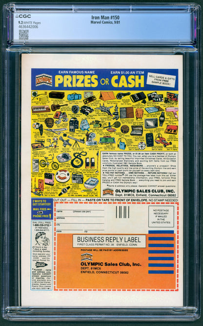 Iron Man #150 CGC 9.2