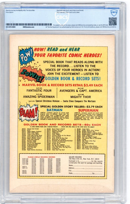 Journey Into Mystery #83  CBCS 7.0  Gold Record Reprint