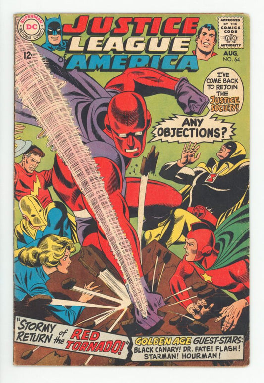 Justice League of America #64  VG  Origin and 1st Silver Age appearance of Red Tornado