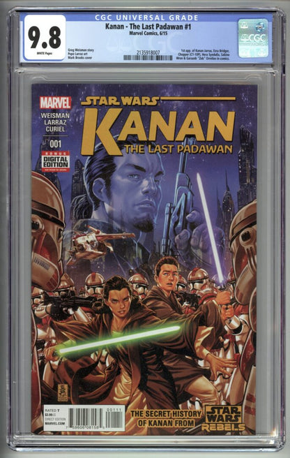 Star Wars: Kanan the Last Padawan #1  CGC 9.8 1st appearance of Kanan Jarrus