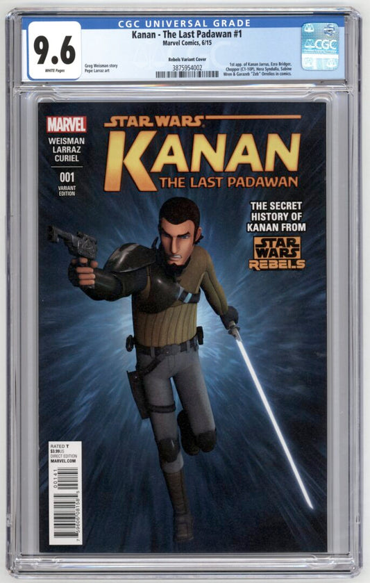 Star Wars: Kanan the Last Padawan #1  CGC 9.6  Rebels Variant