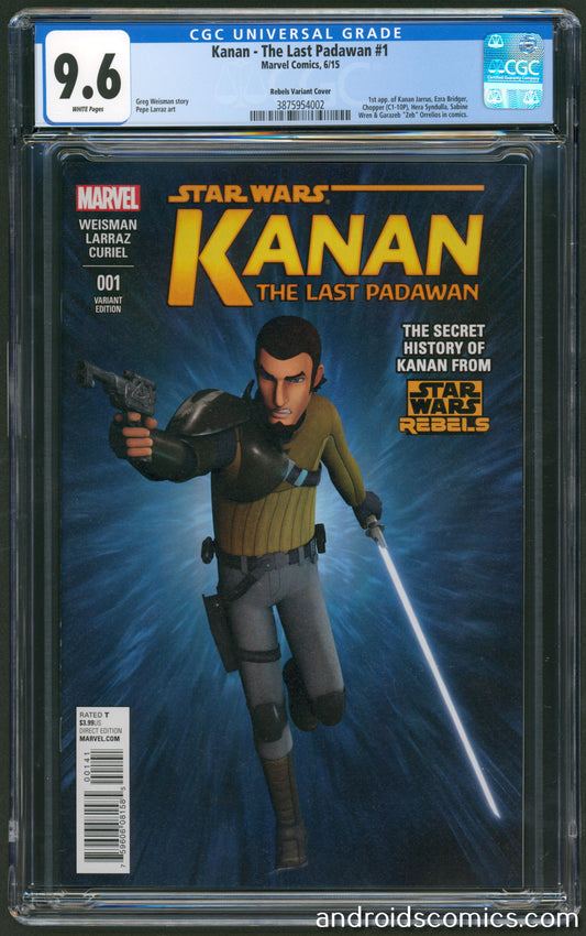 Kanan Last Padawan  #1 Rebels Variant CGC 9.6