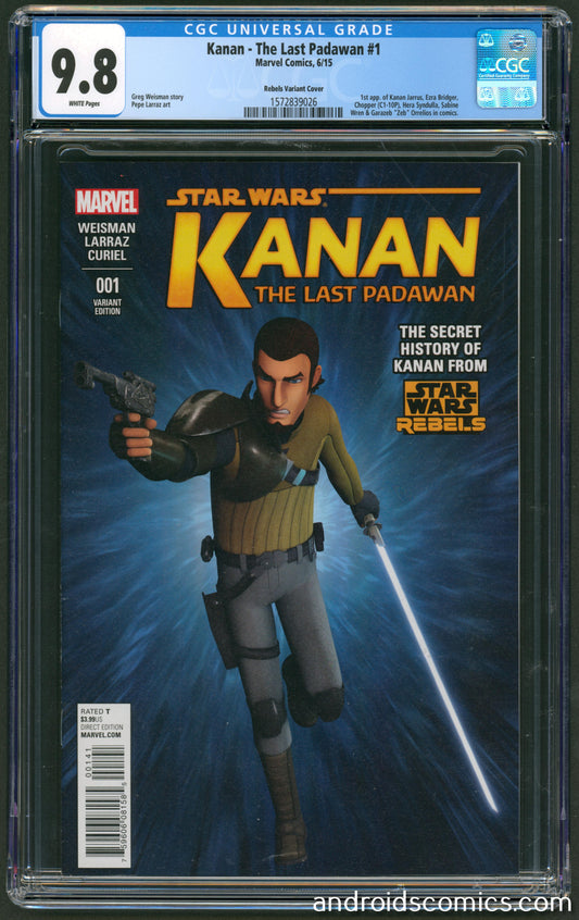 Star Wars Kanan #1 Rebels Variant CGC 9.8 1st App. of Kanan