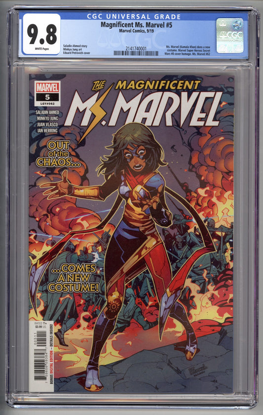 Magnificent Ms. Marvel #5  CGC 9.8  Debut of a new Ms. Marvel costume