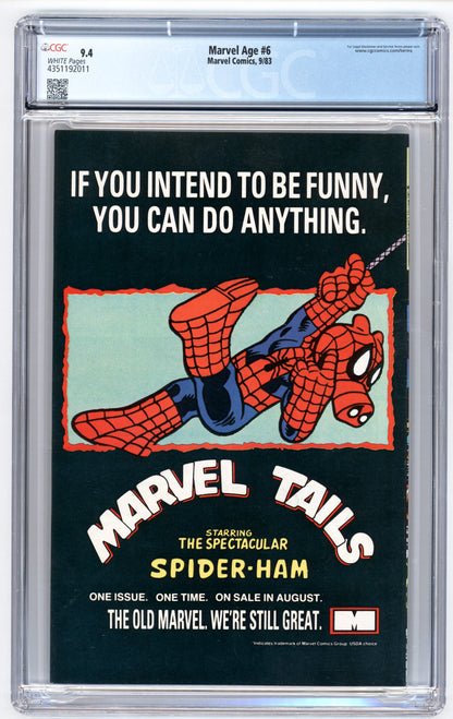 Marvel Age #6  CGC 9.4  Preview Appearance of   Beta Ray Bill