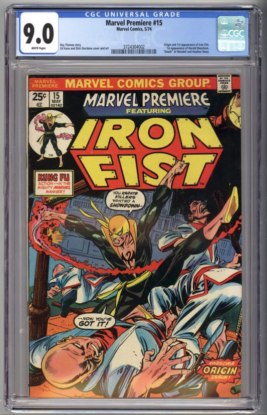 Marvel Premiere #15  CGC 9.0  Origin & 1st appearance of Iron Fist
