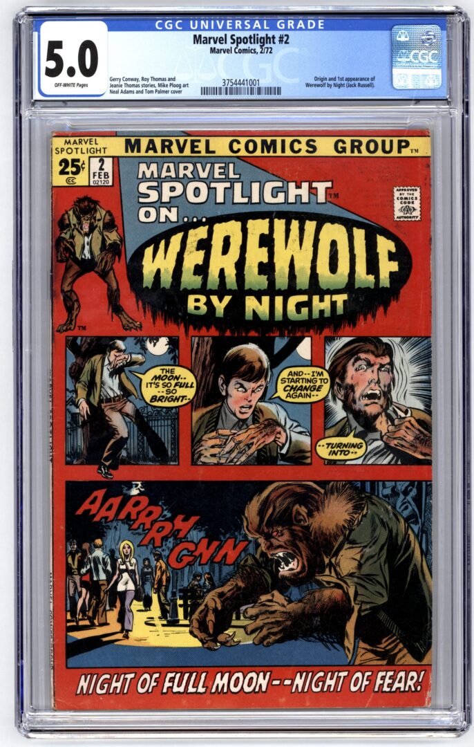 Marvel Spotlight #2  CGC 5.0  Origin and 1st appearance of Werewolf by Night