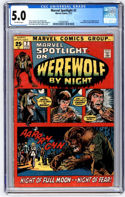 Marvel Spotlight #2  CGC 5.0  Origin and 1st appearance of Werewolf by Night