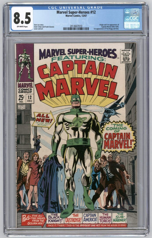 Marvel Super-Heroes #12  CGC 8.5  Origin and 1st appearance of Captain Marvel