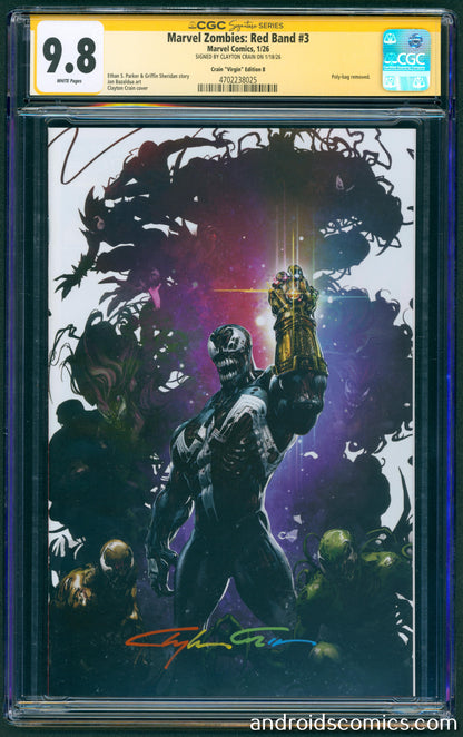 Marvel Zombies: Red Band #3 Crain "Virgin" Edition B Signed by Clayton Crain