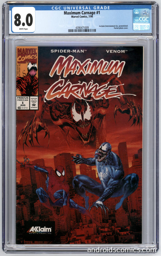 Maximum Carnage #1  CGC 8.0