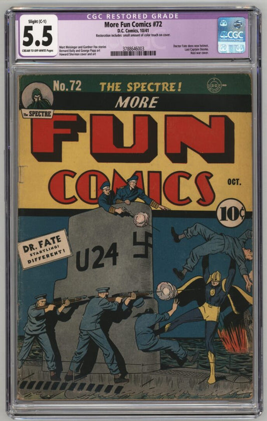 More Fun Comics #72  CGC 5.5 Restored  Doctor Fate dons new Helmet