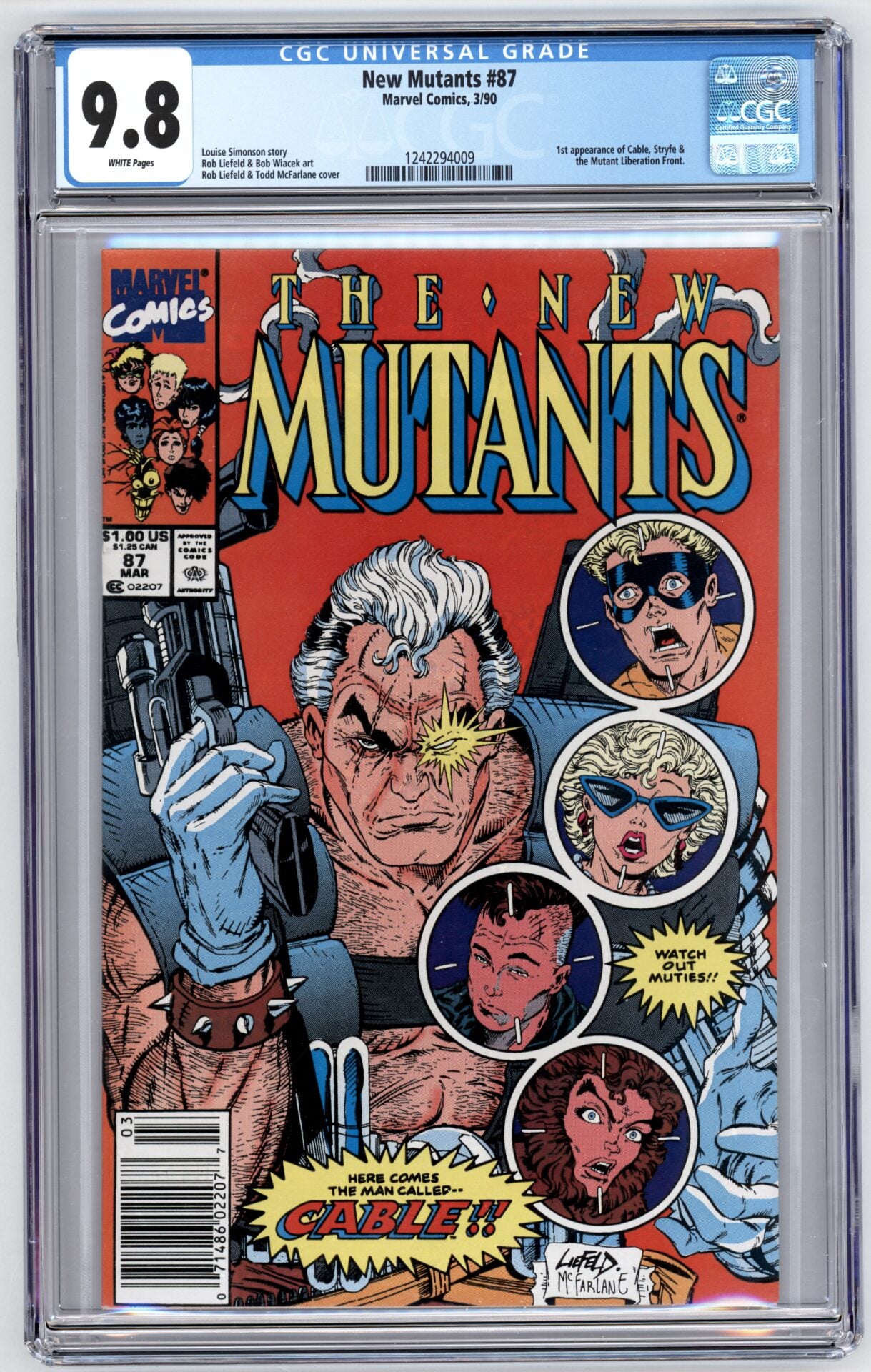 New Mutants #87  CGC 9.8  Newsstand Edition  1st appearance of Cable