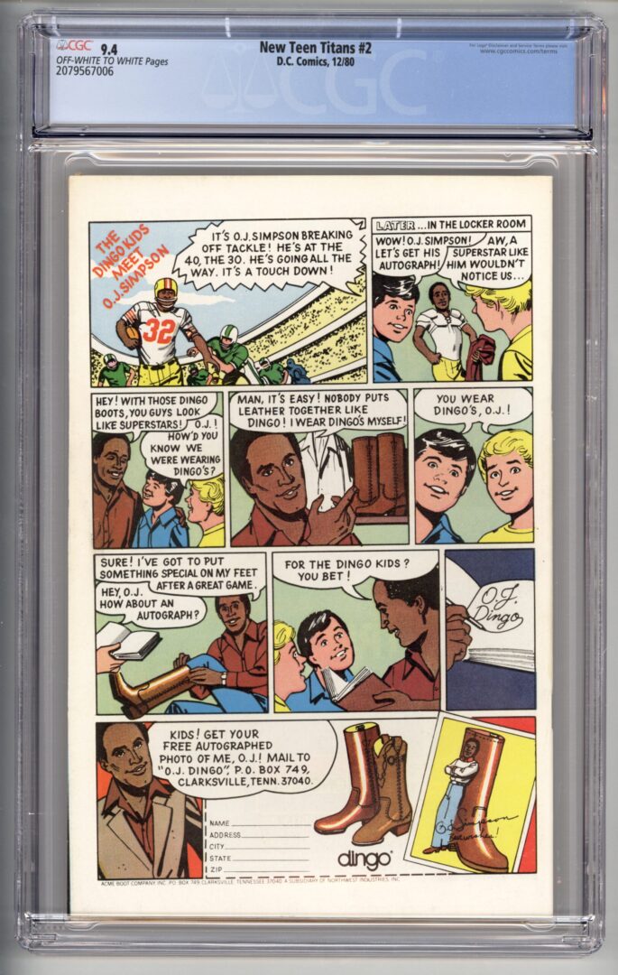 New Teen Titans #2  CGC 9.4  1st appearance of Deathstroke