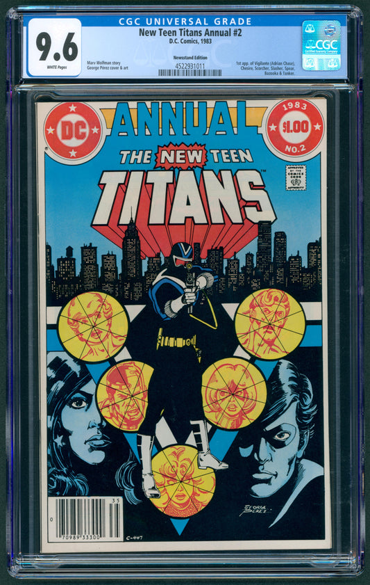 New Teen Titans Annual #2  CGC 9.6  1st App. of Vigilante Newsstand